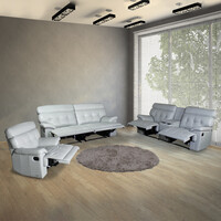 Full Leather Sofa Set 1R + 2RR + 3RR REC968